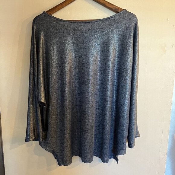 ELLIOTT LAUREN Women's Gray Wide Neck Long Sleeve Flowy Knit Top Size XL NEW - Picture 2 of 5